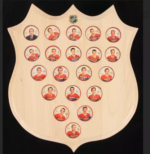 Spectacular 1961-62 Parkhurst Hockey Coins Montreal Canadiens Set Plaque Display