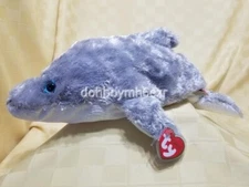 Ty Beanie Babies Baby Classic Buddy Skimmer Dolphin 14" stuffed animal 2002