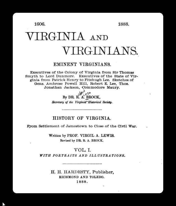 Virginia and Virginians Virginia Genealogy eBay