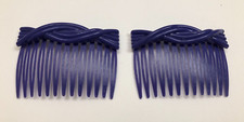 Vintage 80's Hair Side Combs Lot of 2 Purple excellent Condition