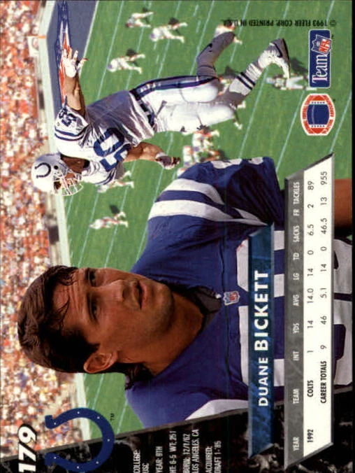 1993 Ultra #179 Duane Bickett - NM - Image 2 of 2