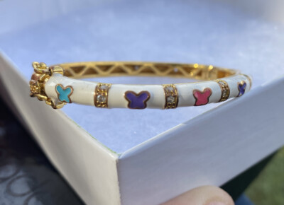 Baby Child 18k GP Enamel Butterfly Clamper Bracelet BRS Kohl's