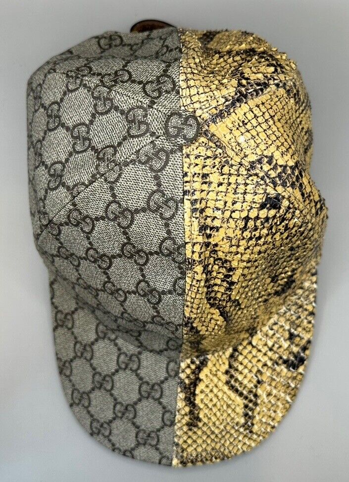 Gucci GG Supreme & Python Baseball Hat 727462-4HAVF-9775 Gucci GG Supreme & Python Baseball Hat 727462-4HAVF-9775