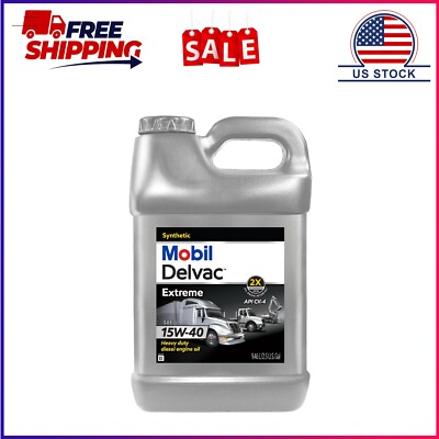 Mobil Delvac Extreme Heavy Duty Full Synthetic Diesel Engine Oil 15W-40, 2.5 Gal