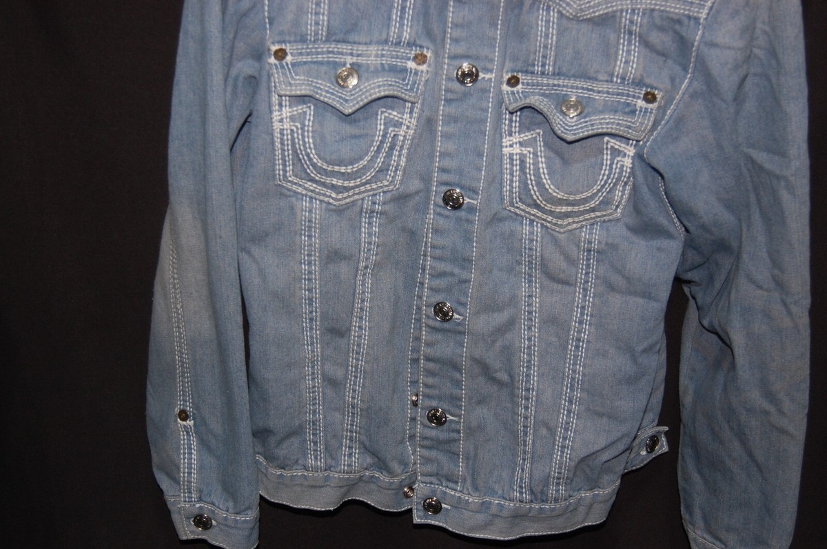 True Religion Denim Jacket Mens XXL Blue Jimmy Big QT True Religion Denim Jacket Mens XXL Blue Jimmy Big QT