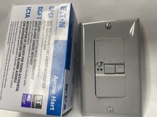 EATON SGFDA20GY ARROW HART BLANKFACE GFCI SELF-TEST RECEPTACLE 20 AMP 2-POLE NEW