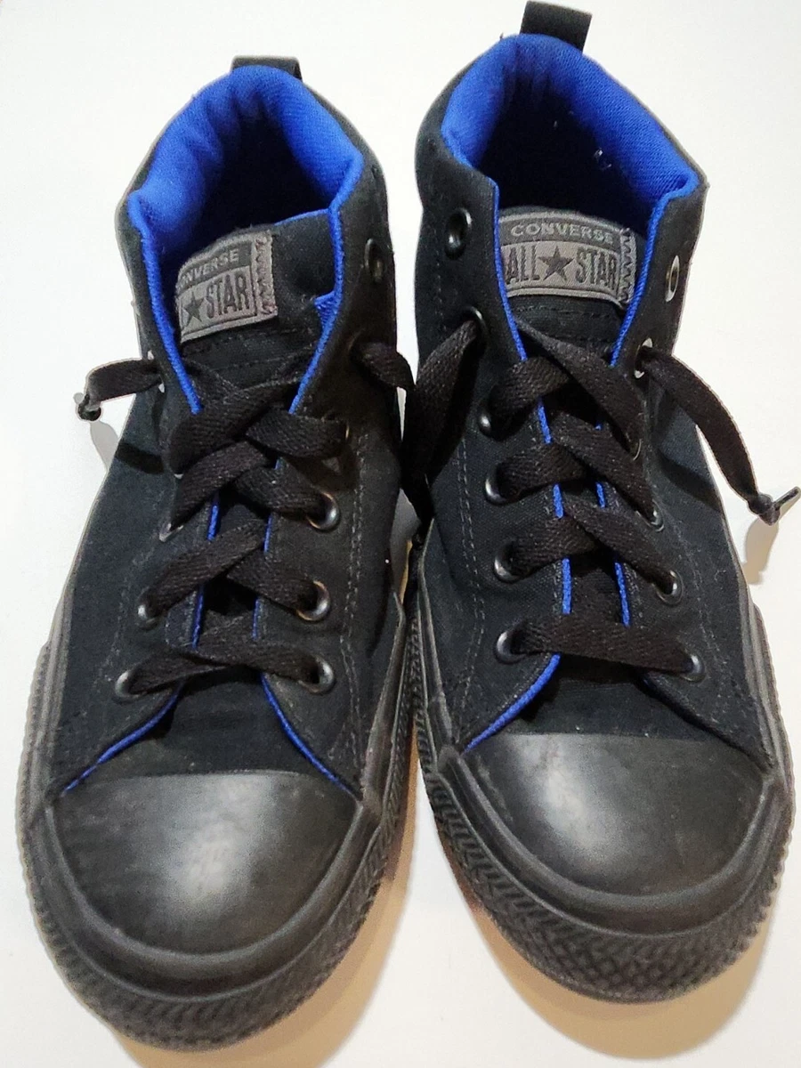 CONVERSE Size 6 Sneakers Street Mid Black Hyper Royal Youth Junior