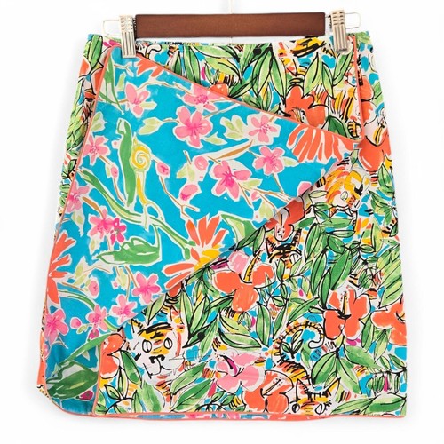 Island Republic Reversible Floral Wrap Skirt Resort Tropical Jungle Print Size 4 - Picture 3 of 13