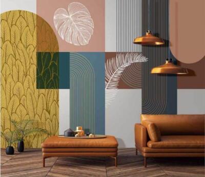 3D Art White Leaves E3317 Wallpaper Mural Paper Wall Print Indoor Murals CA Erin