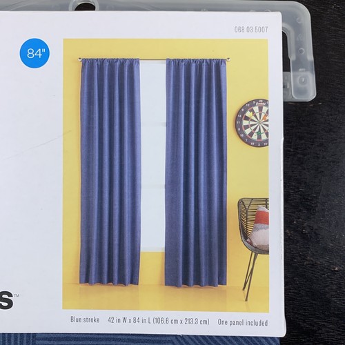 Room Essentials Darkening Curtain Panel 42 W x 84 L BLUE ,Blocks 98% Light - Picture 22 of 24