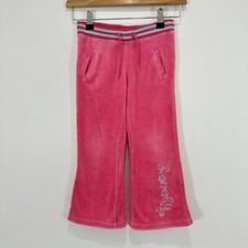 Pumpkin Patch Pants Girls Size 4 Pink Velour Adjustable Waist Drawcord Cotton