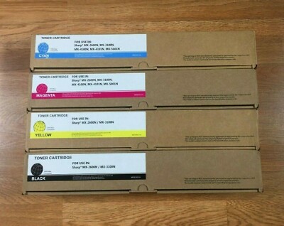 Compatible With Sharp MX-31NT CMYK Toner Set for MX-2600N/MX3100N, 2 Day Express