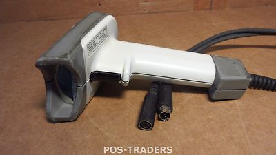 PSC Q56000 PLUS 1D Laser Barcode Scanner Reader White PS2 PS/2 + Cable