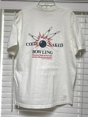 RARE! WORN ONCE 90's COED NAKED BOWLING T SHIRT LARGE (L) COED SPORTWEAR INC USA
