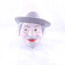 Vintage Burl Ives Porcelain Bust Statue Frosty Sam the Snowman Art Decor Ceramic