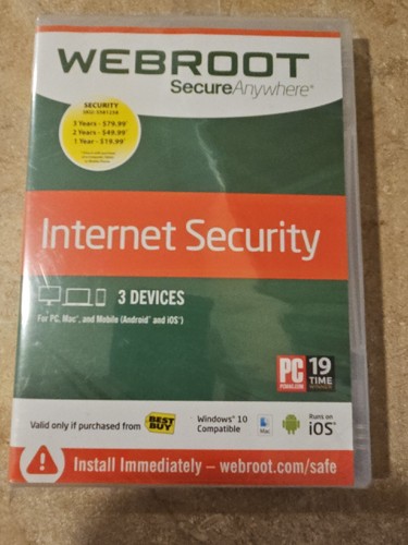 Webroot SecureAnywhere Internet Security 3 Devices Win/Mac Download Key Code NEW