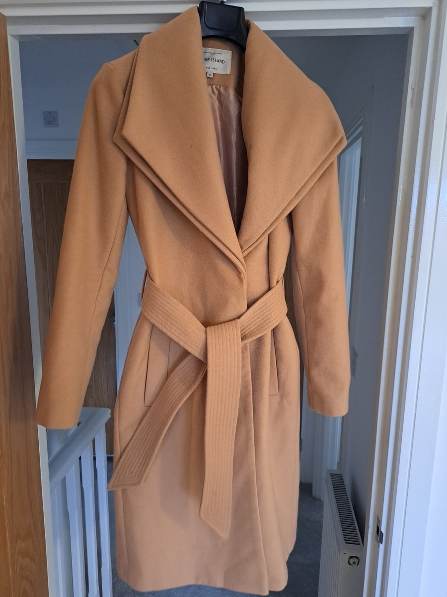 belted coat river island camel coats ladies