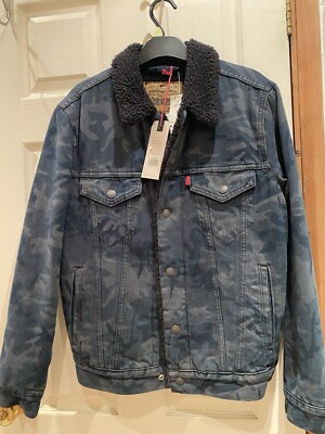 Blue Levis x Justin Timberlake Camo Shearling Jacket (size S