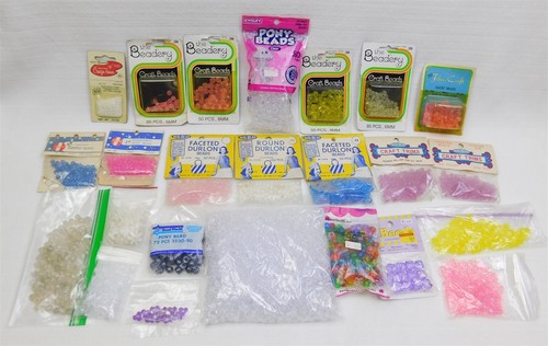 Vintage Assorted Bead Lot PONY DURLON FACETED SNOWFLAKES