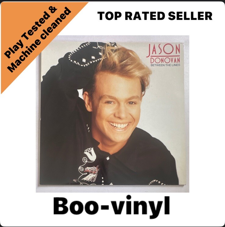 Jason Donovan - Between The Lines - Vinyl LP Record + Poster 1990 HF14 Ex / VG+