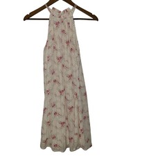 Loft Floral High Neck Sleeveless Knee Length Dress Womens XS