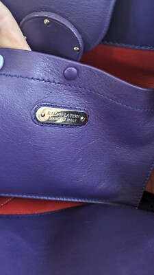 $3500 Ralph Lauren Collection Purple Ricky 33 Calfskin Soft