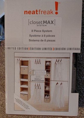 NEAT FREAK 8 Piece ClosetMax ORGANIZER System Canvas Shelves Drawers Bars