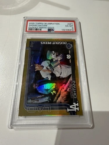 2025 TOPPS CELEBRATION #DP1 SHOHEI OHTANI DUGOUT PEEKS-GOLD PSA 6 05/50