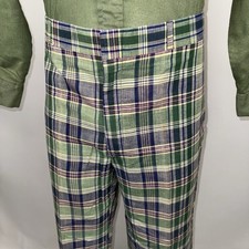 Vtg 60s 70s Halrin Pants Plaid Madras Indian Disco Hippy Mod Nik MCM Mens 38 28