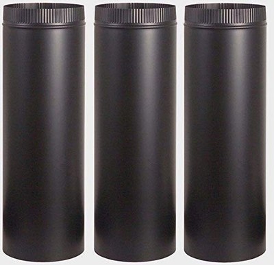3~ Stove Pipe 6'' Dia. x 24'' Long Black 6 inches x 24 inches,