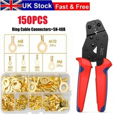 300/150X Round Bare Crimp Copper Ring Terminals Wire Connectors Spade Electrical