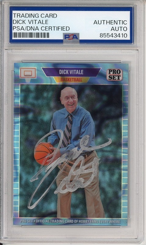 2024 LEAF PRO SET DICK VITALE SIGNED 1/1 PROOF CARD PSA DNA COA AUTOGRAPHED