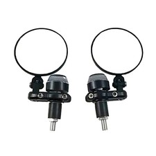 Motorcycle Rearview Mirrors with LED Amber White Turn Signal Light,