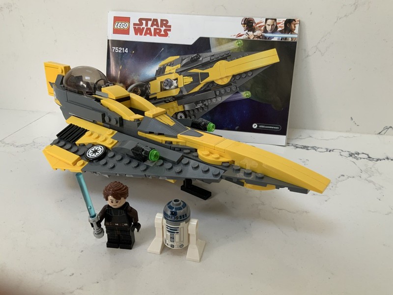 Lego Star Wars Anakin's Jedi Starfighter 75214 with instructions and figures
