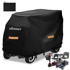 Mobility Scooter Cover, Waterproof Polyester, Fits 3-4 Wheel Scooters, Black