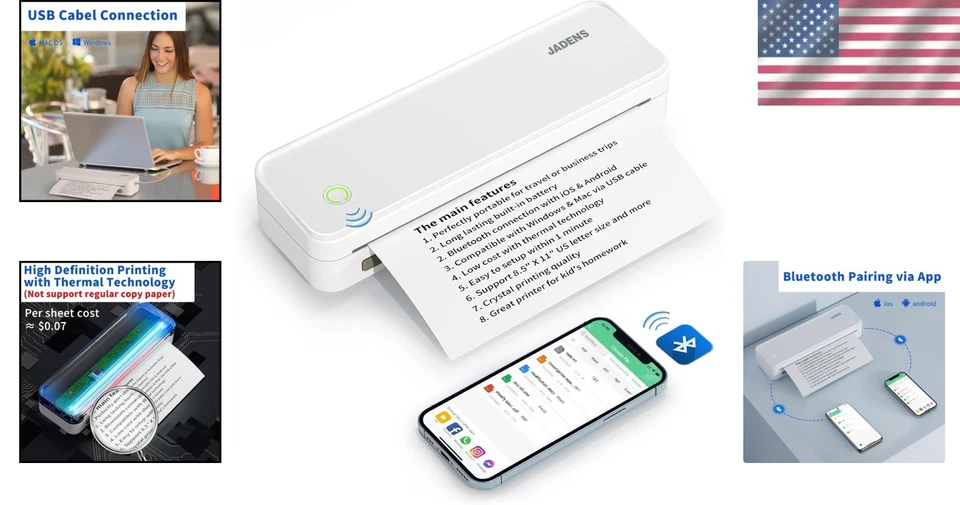 Portable Wireless Thermal Printer - Inkless Bluetooth for Travel & Office Use - Image 2 of 4