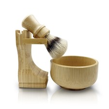 Men's Shaving Kit with Natural Boar Bristle Shaving Brush, Pure Bamboo Shavin...