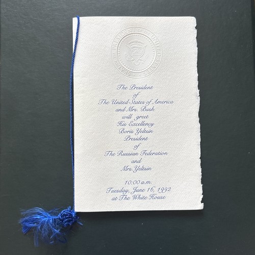 1992 President George Bush White House Arrival Ceremony Program Boris Yeltsin - Picture 2 of 10