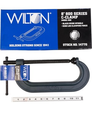NEW! WILTON #14770 808 C-Clamp, 8'' Steel - 5200 Lb. Clamping Force 800 Series