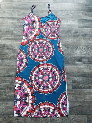 buntes Sommerkleid M mit Schlitz am Bein