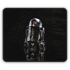 R2D2 Mouse Pad Star Wars Fan Art AI Design Black Stitched Edges Gift