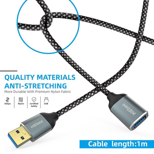 3.3FT USB Extension Cable Type A Male to Female 3.0 Cord, C Adapater, and... - 第 6/7 張圖片