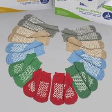 Dynarex Soft Sole Slipper Socks Unisex L, Men 7-9/Women 8-10 Ankle High Blue, 48