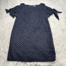Vince Camuto Women's 6 Black Eyelet Shift Dress Artsy Whimsigoth HOCO LBD