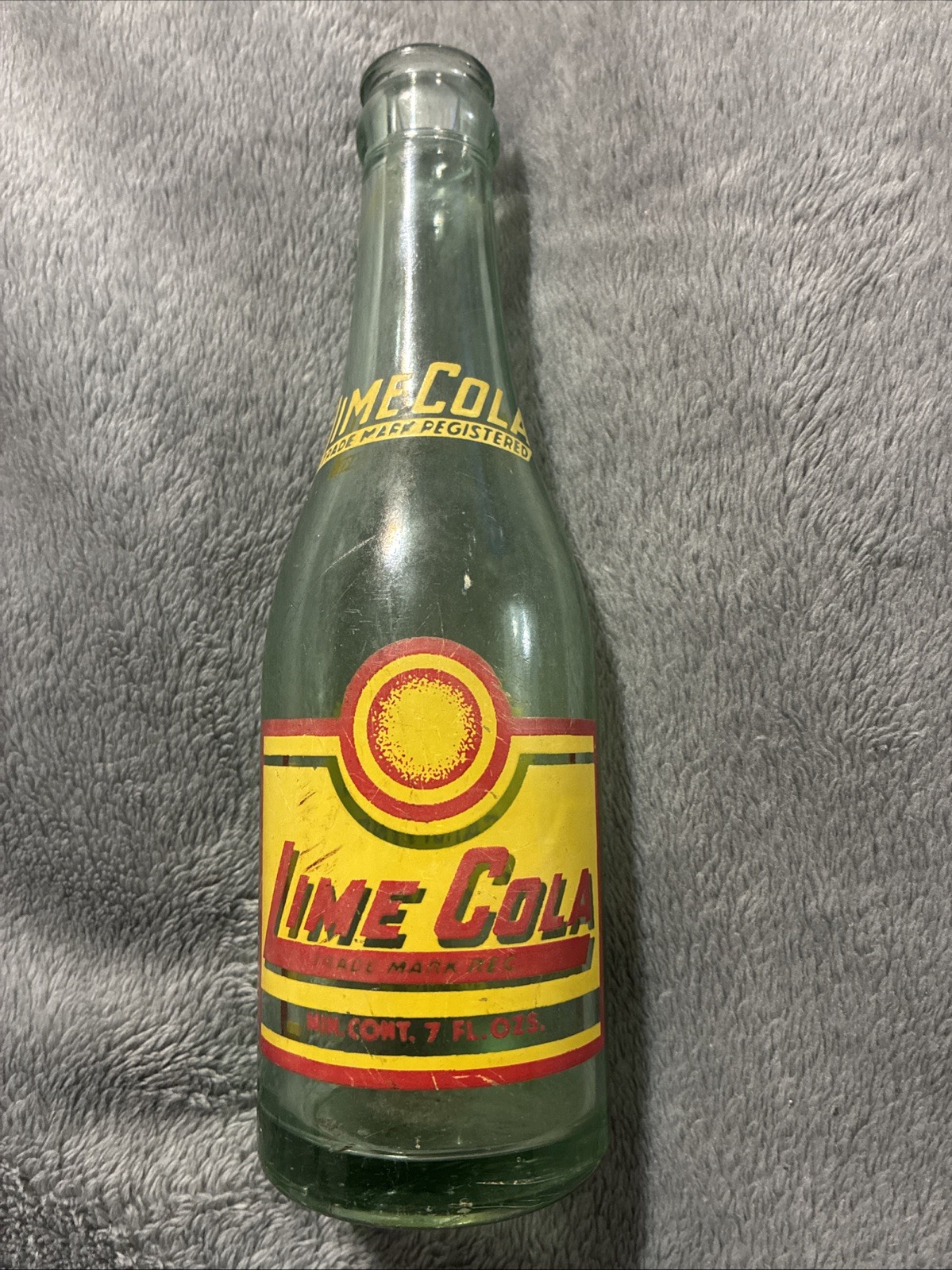 Vintage Lime Cola Acl 7oz Soda Bottle: By Shivar Springs Inc