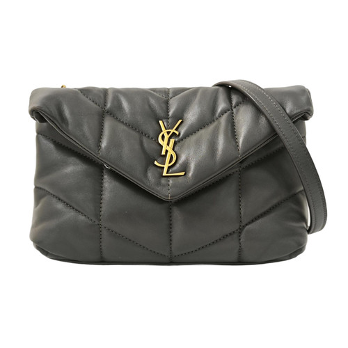 Yves Saint Laurent PUFFER Mini bags Suede Grey Free Shipping | Duties Paid