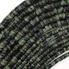 2x4mm Natural Green Kambaba Jasper Heishi Disc Spacer Beads for Jewelry Making