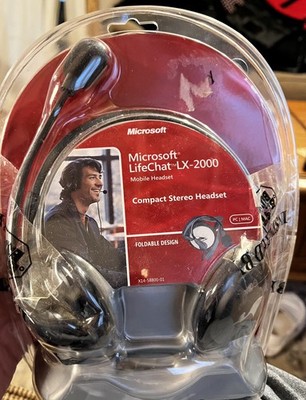 Microsoft Lifechat LX-2000 Compact Mobile Headset Foldable Microphone PC/MAC NIB