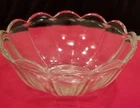 Vintage Glass Bowl From Depression Era. Scalloped Edge & Starburst Pattern.
