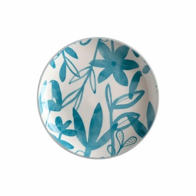 Maxwell & Williams Teller Dusk, mit Floralmuster, Porzellan, Blau 20 cm